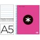 Foto 0: CADERNO ESPIRAL LIDERPAPEL A5 MICRO ANTARTIK CAPA FORRADA 120 F 100G HORIZONTAL 5 BANDAS 6 FUROS COR ROSA F.