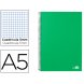 Foto 0: CADERNO ESPIRAL LIDERPAPEL A5 MICRO PAPERCOAT CAPA FORRADA 160F 70G QUADRICULADO 5MM 5 BANDAS 6 FUROS. VERDE FROSTY