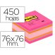 Foto 0: BLOCO DE NOTAS ADESIVAS POST-IT 76X76 MM GAMA ALEGRIA CUBO DE 450 FOLHAS