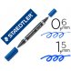 Foto 0: MARCADOR STAEDTLER LUMOCOR PERMANENTE DUO 348 AZUL PONTA F 0,6 MM PONTA M 1,5 MM