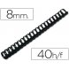 Foto 0: LOMBADA PL�STICA Q-CONNECT, REDONDA, 8 MM, PRETA, CAPACIDADE PARA 40 FOLHAS
