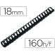 Foto 0: LOMBADA Q-CONNECT PL�STICA REDONDA DE 18 MM PRETA COM CAPACIDADE PARA 160 FOLHAS